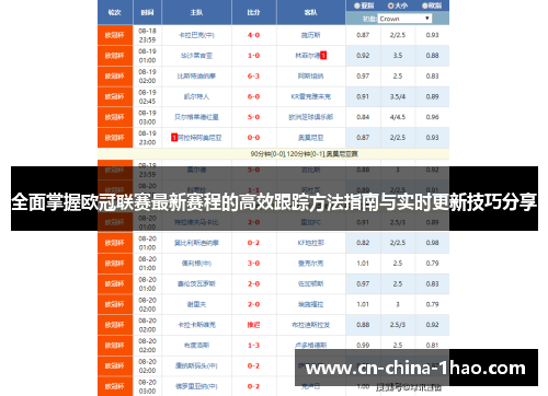 全面掌握欧冠联赛最新赛程的高效跟踪方法指南与实时更新技巧分享 全面掌握欧冠联赛最新赛程的高效跟踪方法指南与实时更新技巧分享